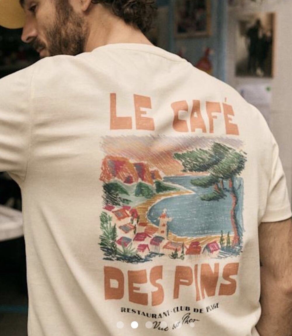 Octobre Editions CAFÉ DES PINS T-SHIRT Ecru Mens’s Size Large